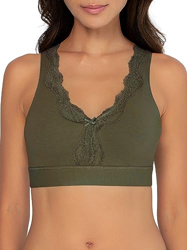 Fruit of The Loom Women's 2-Pack Full Coverage Wireless Cotton Bra - Soft & Everyday Comfort - color: Desert Dusk/Olive Night, size: 4X-Large Plus