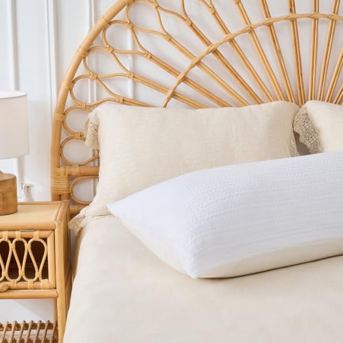 Body Pillow Cover, Boho Decorative Long Body Pillow Pillowcase, Large Lumber Pillowcase, Ultra Soft Microfiber Pillowcase with Envelope Closure 20x54 inch (Boho White) - color: Boho White