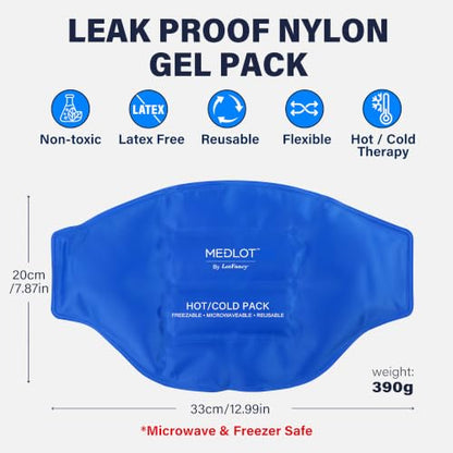 LotFancy Ice Pack Wrap for Lower Back Pain, 2 Gel Packs, Hot Cold Therapy