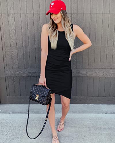 BTFBM Summer Dresses for Women Business Casual - color: Black, size: Medium