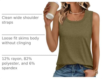 AUTOMET Women's Square Neck Tank Top - color: Army Green, size: X-Large