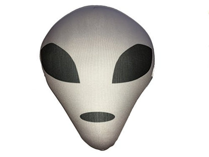 Grey Alien Head Microbead Throw Pillow Combo Pack 2 Pillows Sci-Fi Movie Fan [Grey] (White) Neck Maternity Travel