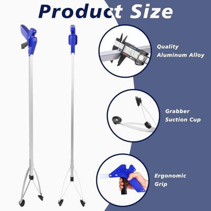 Sabary 10 Pack Suction Cup Trash Picker Grabber Tool,Blue,43 Inch - color: Blue, size: 43 Inch