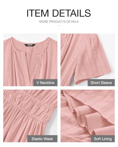 BTFBM Womens Summer 2026 Casual Maxi Dresses - color: Bean Paste Pink, size: X-Large
