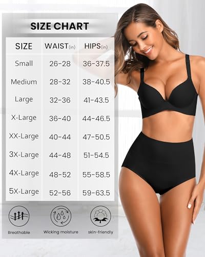 CULAYII Tummy Control Underwear for Women High Waisted Panties Full Coverage Cotton Postpartum Briefs Stretch Ladies Undies - color: Multicoloured D - 5 Pack, size: Medium