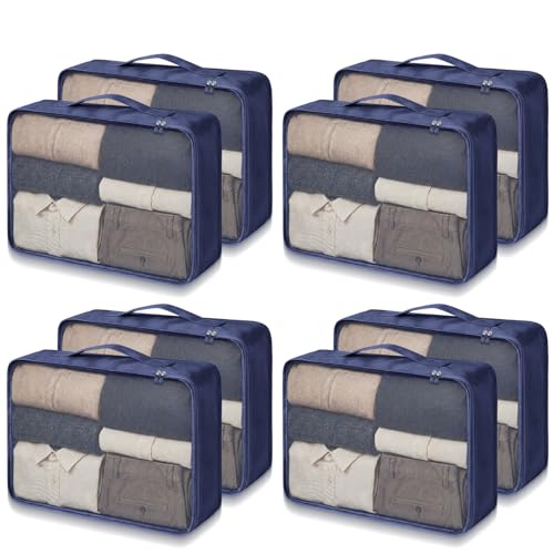 Silkfly 8 Pcs XL Packing Cube for Travel Luggage,Simple,Navy Blue - color: Navy Blue, size: Simple