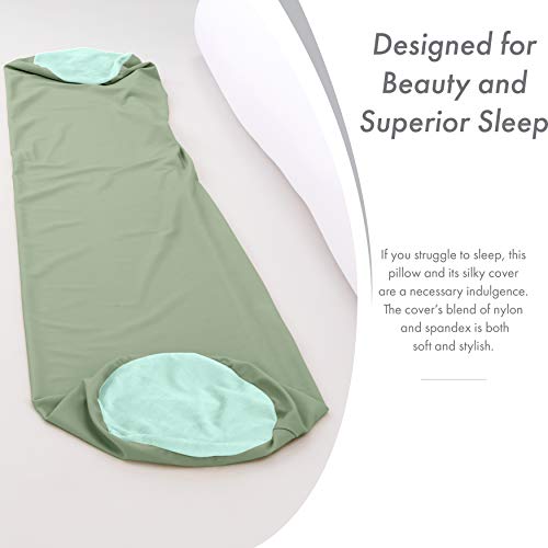 Microbead Body Pillow, Side Sleeping & Pregnancy, 48x8 in, Cadet Grey - color: Cadet Grey, size: Pillow & Cover
