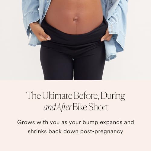 HATCH The Bodyflex Bike Short, Supportive & Sculpting, Under Over Belly Design for Pregnancy & Beyond, Black - size: Medium