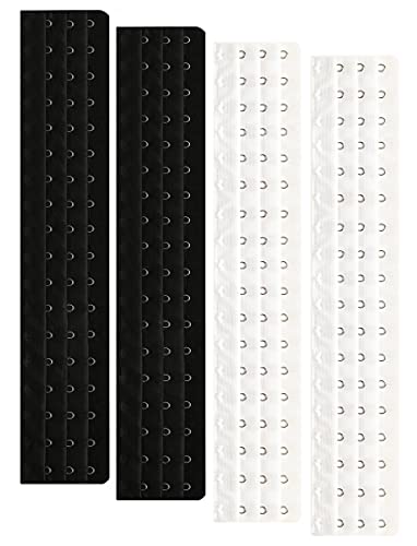 Corset Bra Extender Hook 3/4 Inch Spacing - color: 4pcs:18hook/White&black