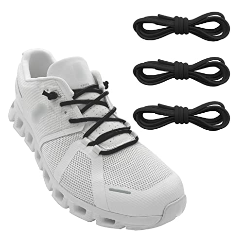 3 Pairs Elastic No Tie Shoe Laces, Stretch Bungee Laces - color: Black