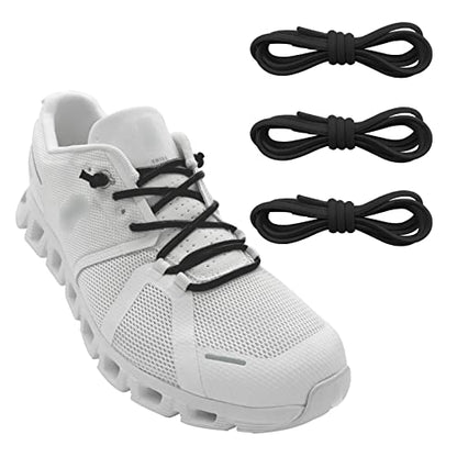 3 Pairs Elastic No Tie Shoe Laces, Stretch Bungee Laces - color: Black