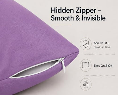 EVOLIVE Body Pillow Cover 21"x54", Microfiber, Hidden Zipper (Lavender) - color: Lavender