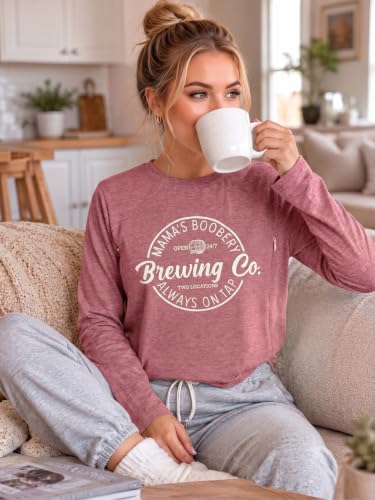 Womens Nursing Breastfeeding Shirt Long Sleeve Hidden Zipper Postpartum Top - color: D-pink, size: Medium