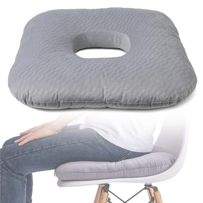 Hshbxd Donut Pillow, Tailbone Cushion for Wheelchair, Office and Travel - color: Gray-diagonal Grid