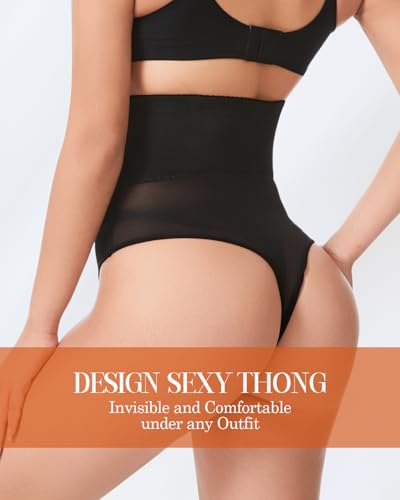 Tummy Control Thong Shapewear Underwear for Women Seamless Body Shaper Girdle Compression Panties - color: A2# Black, size: Medium