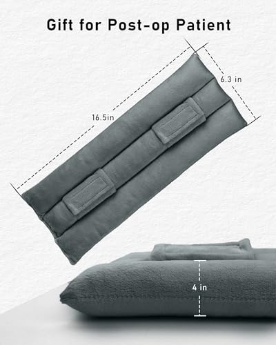 BELINOUS Hysterectomy Seat Belt Pillows for Post Abdominal Surgery (Gray) - color: Gray, size: Large