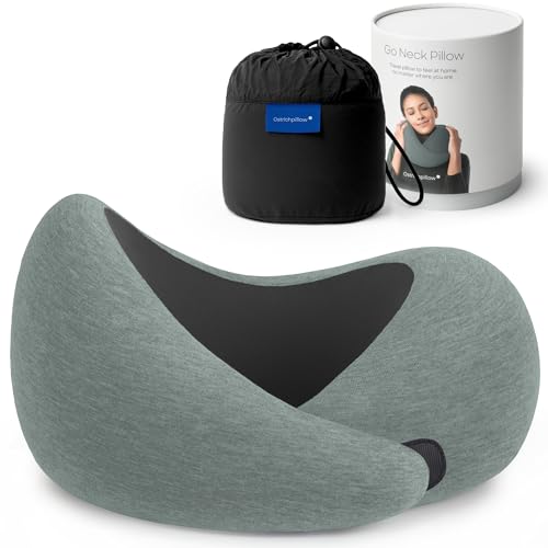 Ostrichpillow GO Travel Pillow, 360° Memory Foam Support, Soft & Washable - color: Green Moss