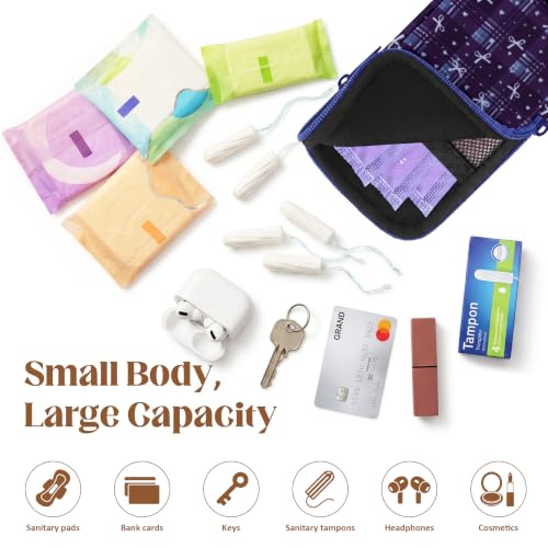 2PCS Tampon Holder Zipper Pouches Portable Period Bags (Plaid bow) - color: Plaid bow