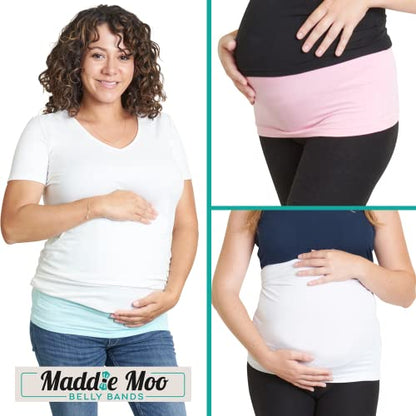 Belly Band Seamless Maternity and Postpartum Shirt Extenders, Cotton, Singles - color: Blue, size: Medium