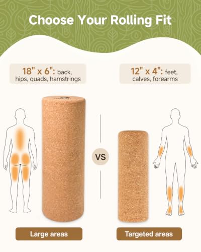 Rocalt Cork Roller, Firm Foam Roller Alternative for Massage, 18 x 6 in - size: 18" X 6"