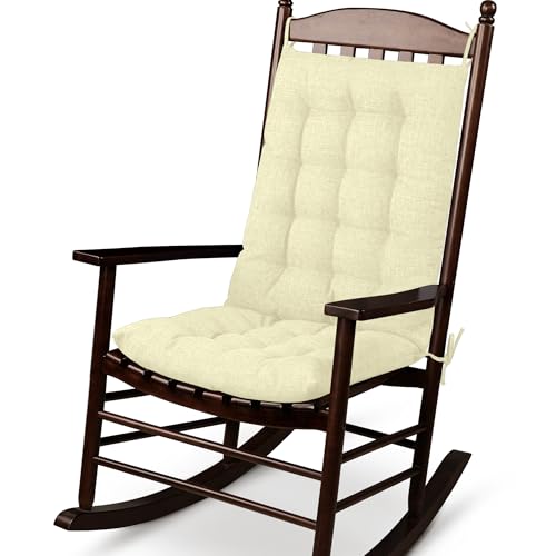 ELFJOY Rocking Chair Cushions High Back and Seat Cushion Linen White - color: Linen White