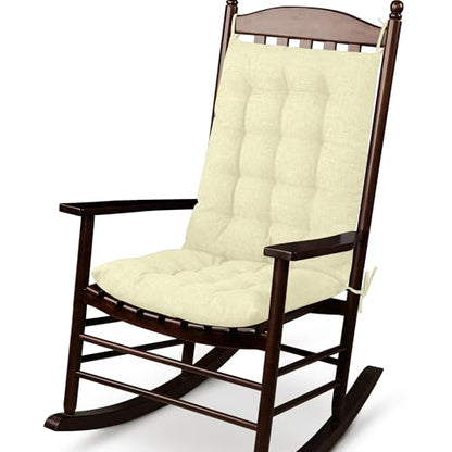 ELFJOY Rocking Chair Cushions High Back and Seat Cushion Linen White - color: Linen White
