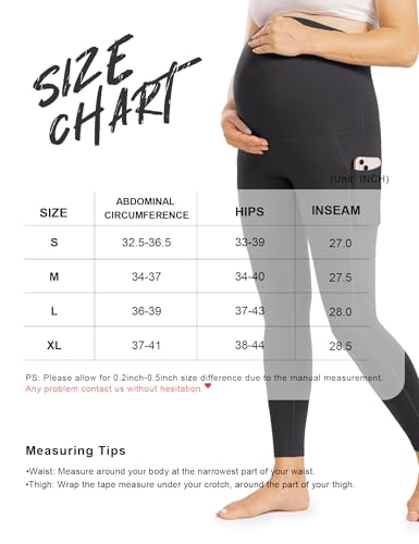 Enerful Maternity Leggings for Women - color: 2pack Black*2, size: Small
