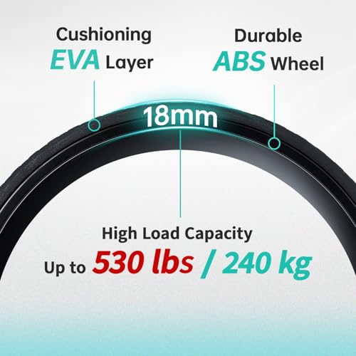 GymCope Back Roller Wheel 10 Inch Spine-Safe Groove, for Deep Back Stretch - color: Black, size: 10 Inch-Medium
