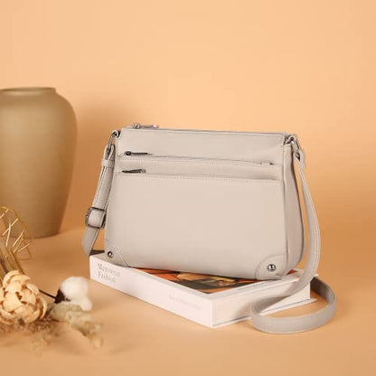 WESTBRONCO Crossbody Bags for Women, Medium Purses with Multi Zipper Pocket - color: Grey
