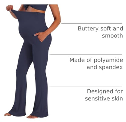 Sunzel Maternity Flare Leggings for Women, Over Belly Yoga Pants - color: Graphite, size: Medium