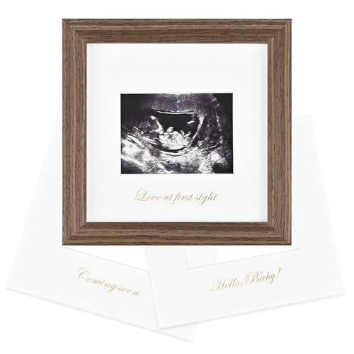 KINLINK Baby Sonogram Picture Frame, Ultrasound Picture Frame Rustic Brown - color: Rustic Brown, size: 6x6