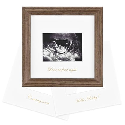 KINLINK Baby Sonogram Picture Frame, Ultrasound Picture Frame Rustic Brown - color: Rustic Brown, size: 6x6