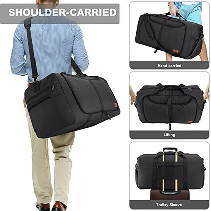 120L Duffle Bag for Travel, Large Foldable Waterproof Travel Duffel Bag - color: Black, size: 120L
