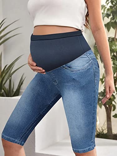 Hybrid & Company Women's Comfy Maternity Shorts - color: Bermuda-bm5834a-medium Was, size: Medium