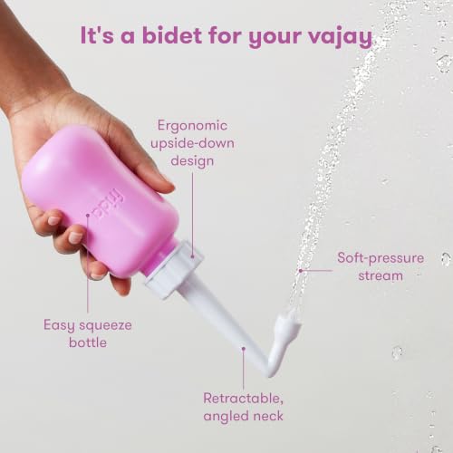 Frida Mom Upside Down Peri Bottle for Postpartum Care, Portable Bidet - color: Pink