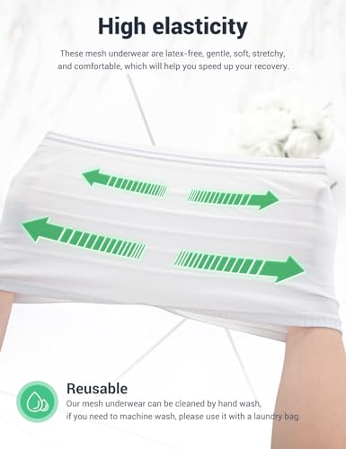 HANSILK Mesh Postpartum Underwear Post Bay C-Section Recovery 3 Pack 3XL - color: White-3pcs, size: 3X-Large