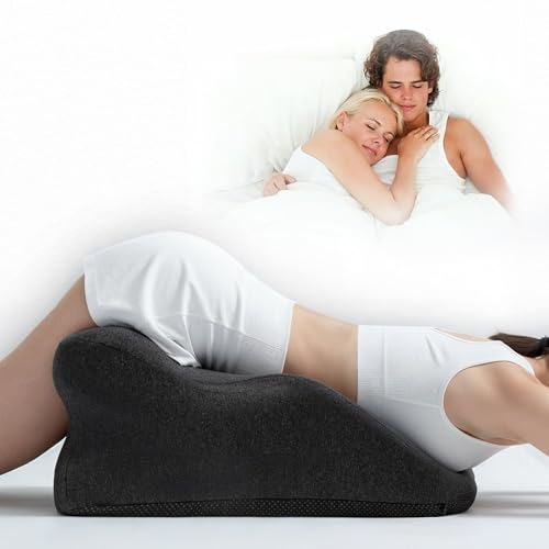 Ergonomic Contoured Couples Intimacy Memory Foam Pillow with Removable Headrest, 27° Angled Support for Neck and Waist, Massages, Reading, Relaxing & Leg Elevation, Removable Washable Cover