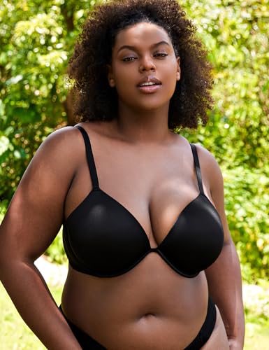 Wingslove Women's Push Up Bra Deep V Plunge Underwire T-Shirt Bra Multiway 2 Cups Up - color: Black, size: 32C