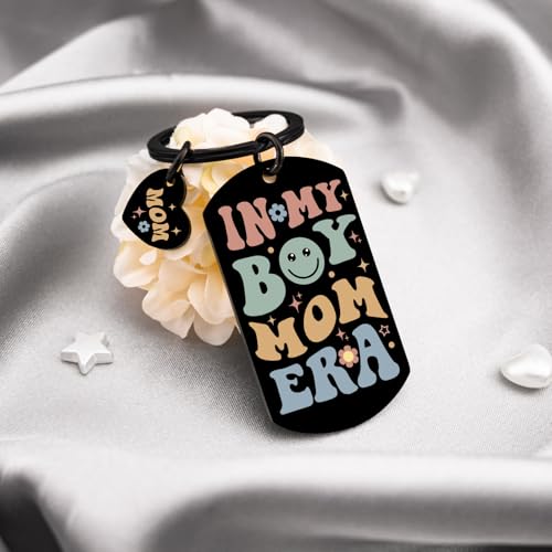 Boy Mom Gifts for New Moms Keychain In My Boy Mom Era