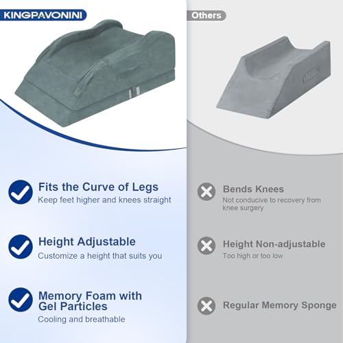 KingPavonini Leg Elevation Pillow for After Surgery, Double Leg, Grey - color: Grey, size: Double Leg