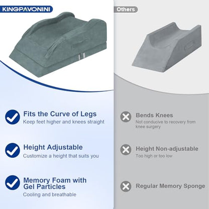 KingPavonini Leg Elevation Pillow for After Surgery, Double Leg, Grey - color: Grey, size: Double Leg