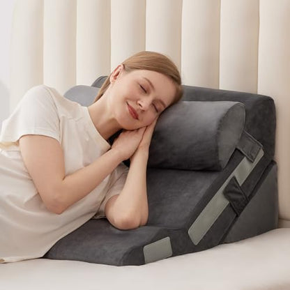 MEGCXIT Wedge Pillow Set for After Surgery, Bed Wedge, 3PCS, Grey - color: Grey, size: 3pcs