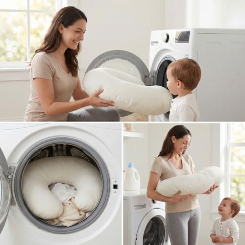 Nursing Pillow and Body Positioner for Breast Feeding and Bottle Feeding, Ultra Soft Breastfeeding Pillows with Removable Pillow Cover (Naked Pillow) - color: Naked Pillow