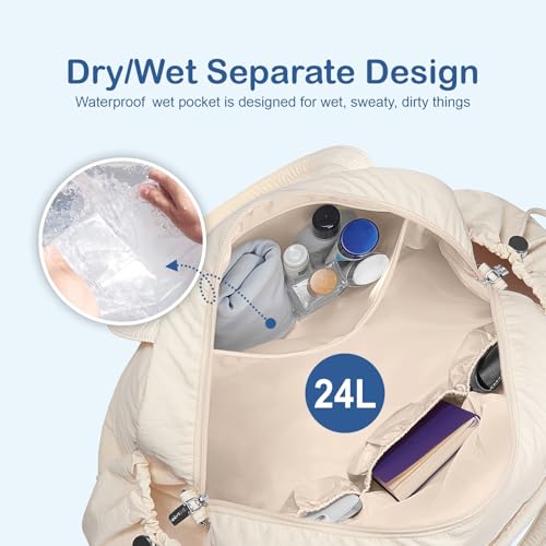 TOPDesign Travel Duffel Bag, Puffy Carry On Overnight, Gym Bag w/Wet Pocket - color: Checkerboard