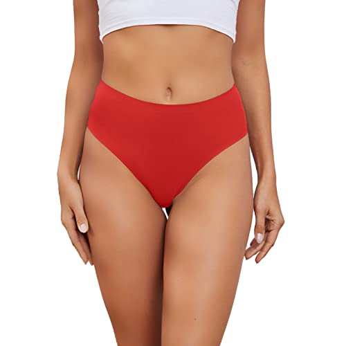 No Show High Rise Bikini Panties Women's Seamless Underwear Pack - color: Mix2-5pack, size: Medium