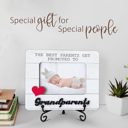 Hangwoous Best Parents Get Promoted to Grandparents Photo Frame - color: White