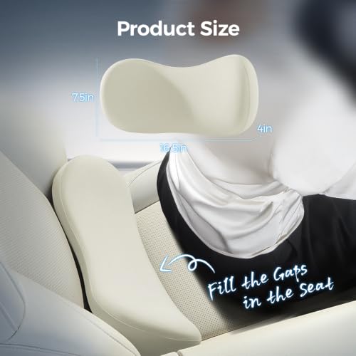 BABUR Lumbar Support Pillow for Car, Coccyx Pain Relief Cushion - color: Beige