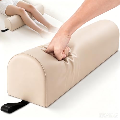 3/4 Round Knee Bolster for Massage Table, 26x6x6 in Massage Pillow for Legs - color: 3/4 Round - Beige