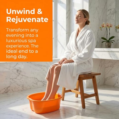 Ytterbium Foot Soaking Basin, Large Massage Foot Soaking Tub-Orange - color: Orange