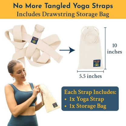 Extra-Wide 2 Inch Cotton Yoga Strap: Stretching, Physical Therapy, Exercise - color: Natural, size: 8 feet